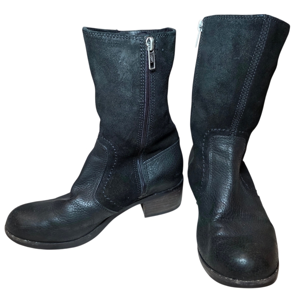 UGG Lou Moto Style Leather/Suede Boots- 7